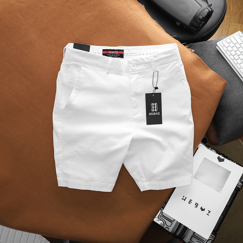 Quần short, quần đùi nam chất vải kaki phối túi nhỏ classic Heboz 4M cao cấp - 00001413