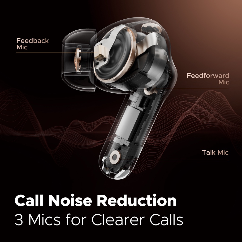 Tai nghe True Wireless SoundPEATS Capsule 3 Pro | ANC 43dB | 6Mic Clear Call | Bluetooth 5.3