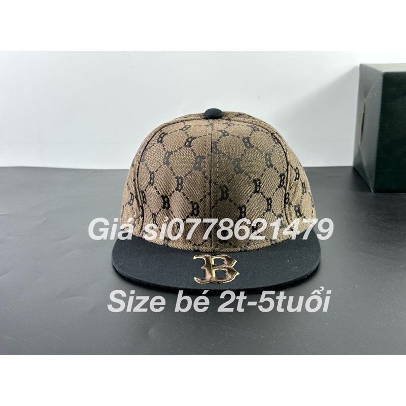 Mũ/nón hiphop trẻ em cho bé 2 - 5tuổi chất vải nhập dệt chữ thêu mỏ chữ B dể thương