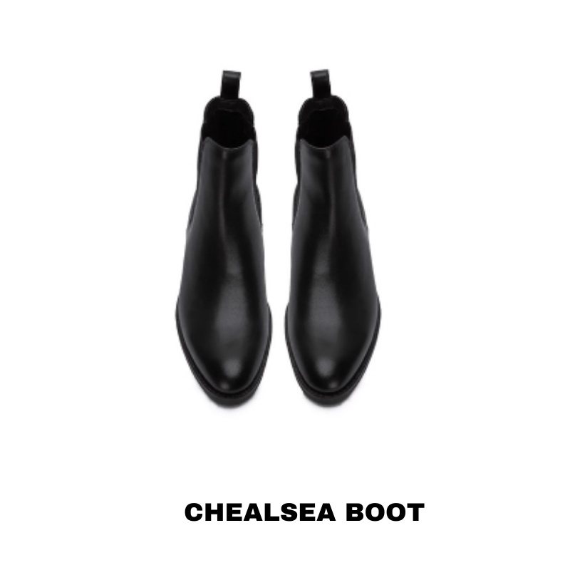 Giày boots nam Chelsea Boots Classic đế khâu  hàng da chống nhăn