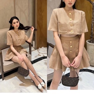 SET ÁO CROPTOP DẠ KÈM SHORT (KÈM VIDEO HÌNH THẬT)