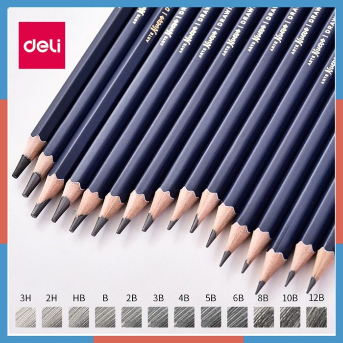 Bút chì cao cấp Deli Nuevo S999-| B, 2B, 3B, 4B, 5B, 6B, 7B, 8B, 9B, 10B, 12B, 14B - Bút chì mỹ thuật