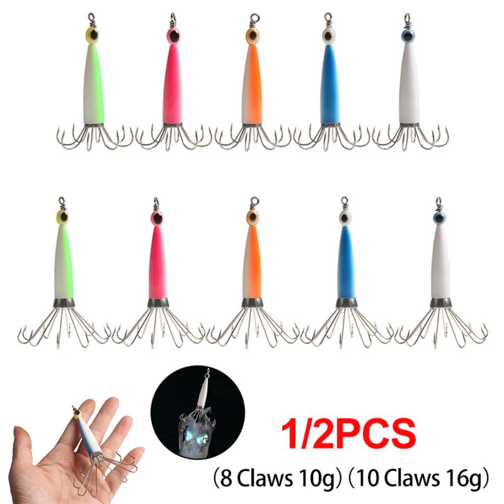 Set 2 Mồi Câu Cá Giả Hình Tôm Dạ Quang Có Mắt Mực Phong Cách Mới