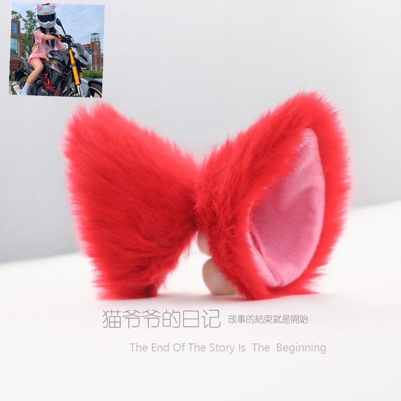 Mũ Bảo Hiểm Hình Tai Mèo Bằng Lông Sáng Tạo Cá Tính Cho Nữ