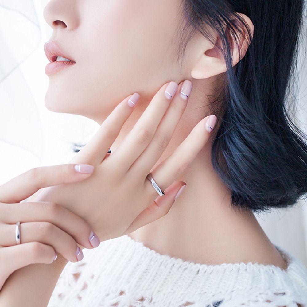 Mocho Nhẫn Cặp Đôi Hình Mặt Trời &amp; Mặt Trăng Thiết Kế Tối Giản Je T 'Aime Kiểu Pháp Làm Quà Tặng