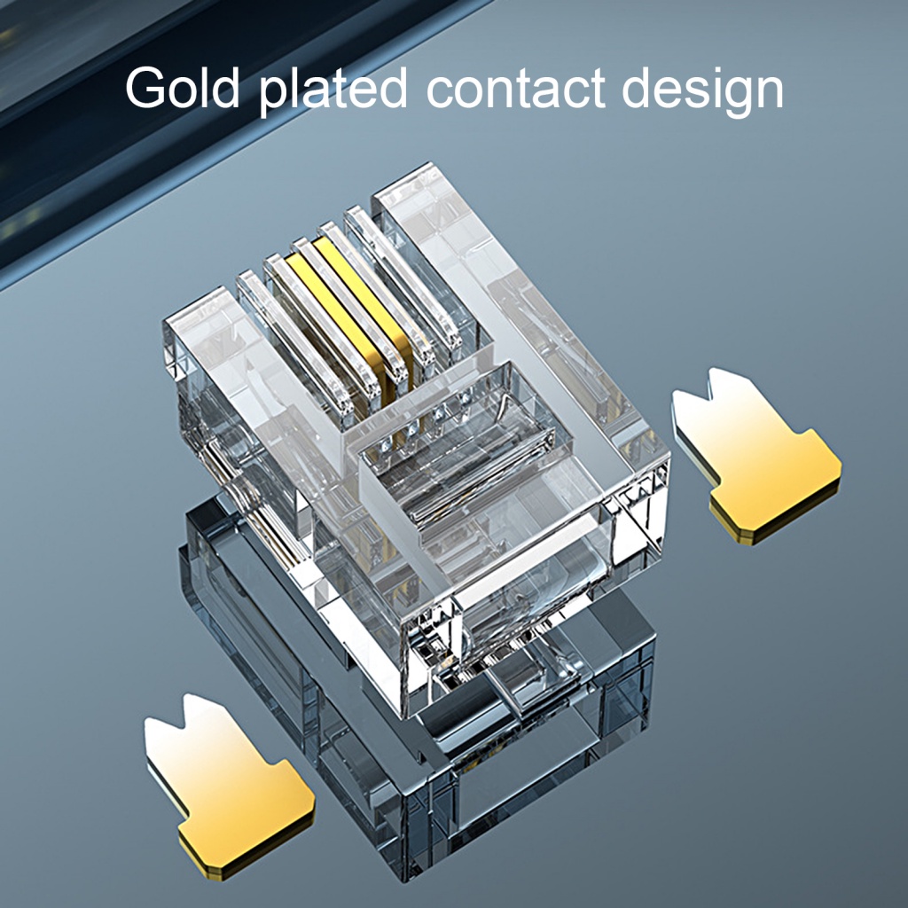Set 100 đầu nối dây cáp mô đun LENOVO RJ11 6P4C thích hợp cho máy Fax