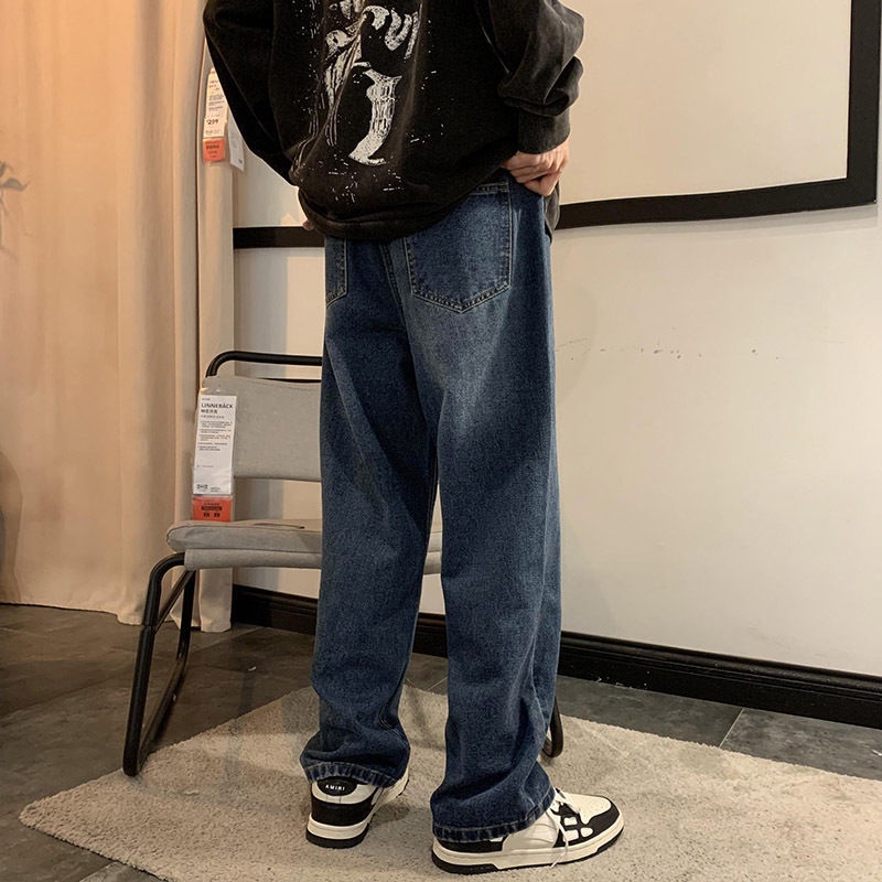 Quần Jeans Dài Lưng Thun Co Giãn Màu Cà Phê Phong Cách Âu Mỹ Thời Trang Cho Nam