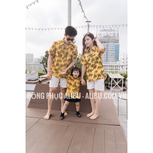 Áo Sơ Mi Hoạ Tiết Đi Biển, Áo Nhóm , Team Building,Giá Đình