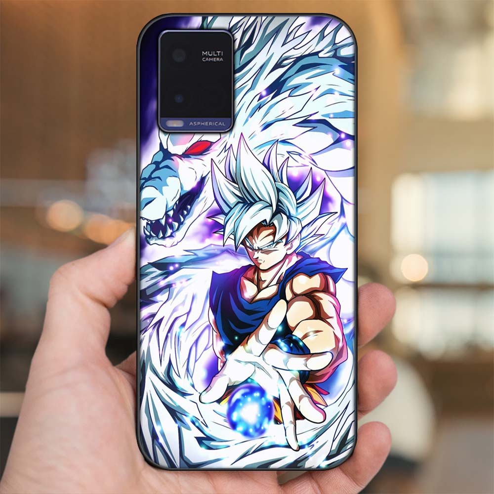 Ốp lưng Vivo Y21 viền đen in hình Son Goku Dragon Ball Super Saiyan