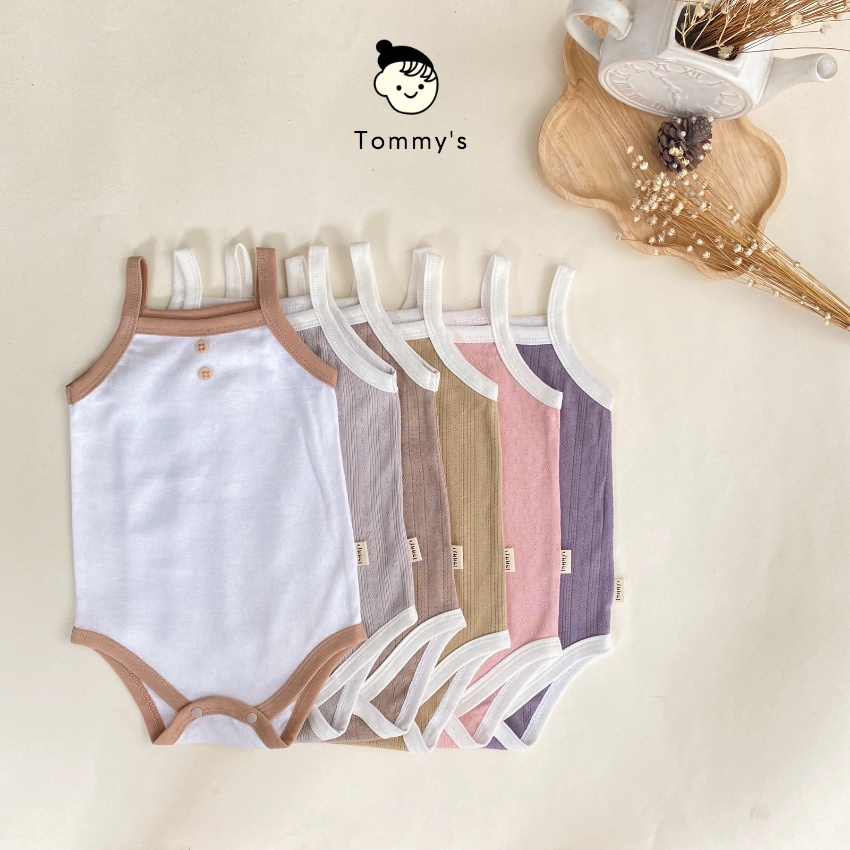Body hai dây cho bé gái chất liệu thun thông hơi cotton Hàn siêu mềm mát TOMMY HOUSE