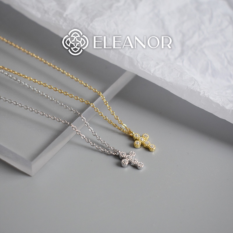 Dây chuyền nữ bạc 925 Eleanor Accessories hình thánh giá đính đá phụ kiện trang sức 5233