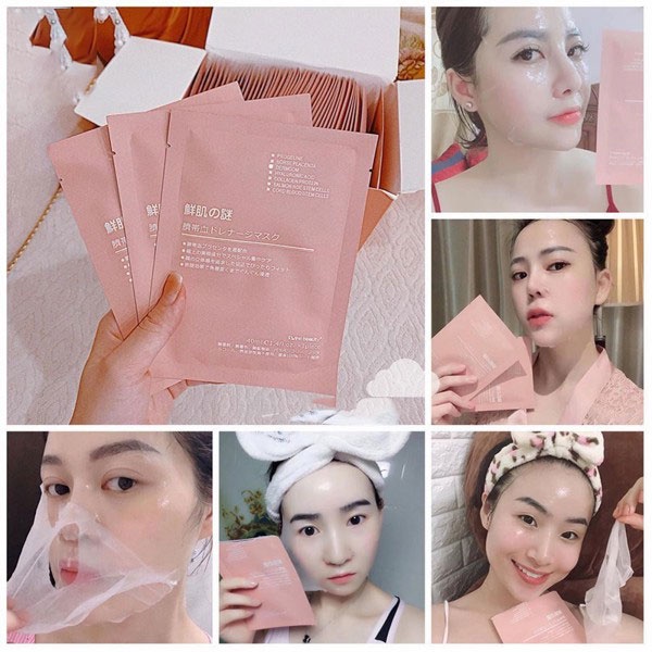 Mặt nạ nhau thai cừu cuống rốn tế bào gốc Nhật Bản Rwine Beauty dưỡng da, cung cấp độ ẩm, tái tạo collagen