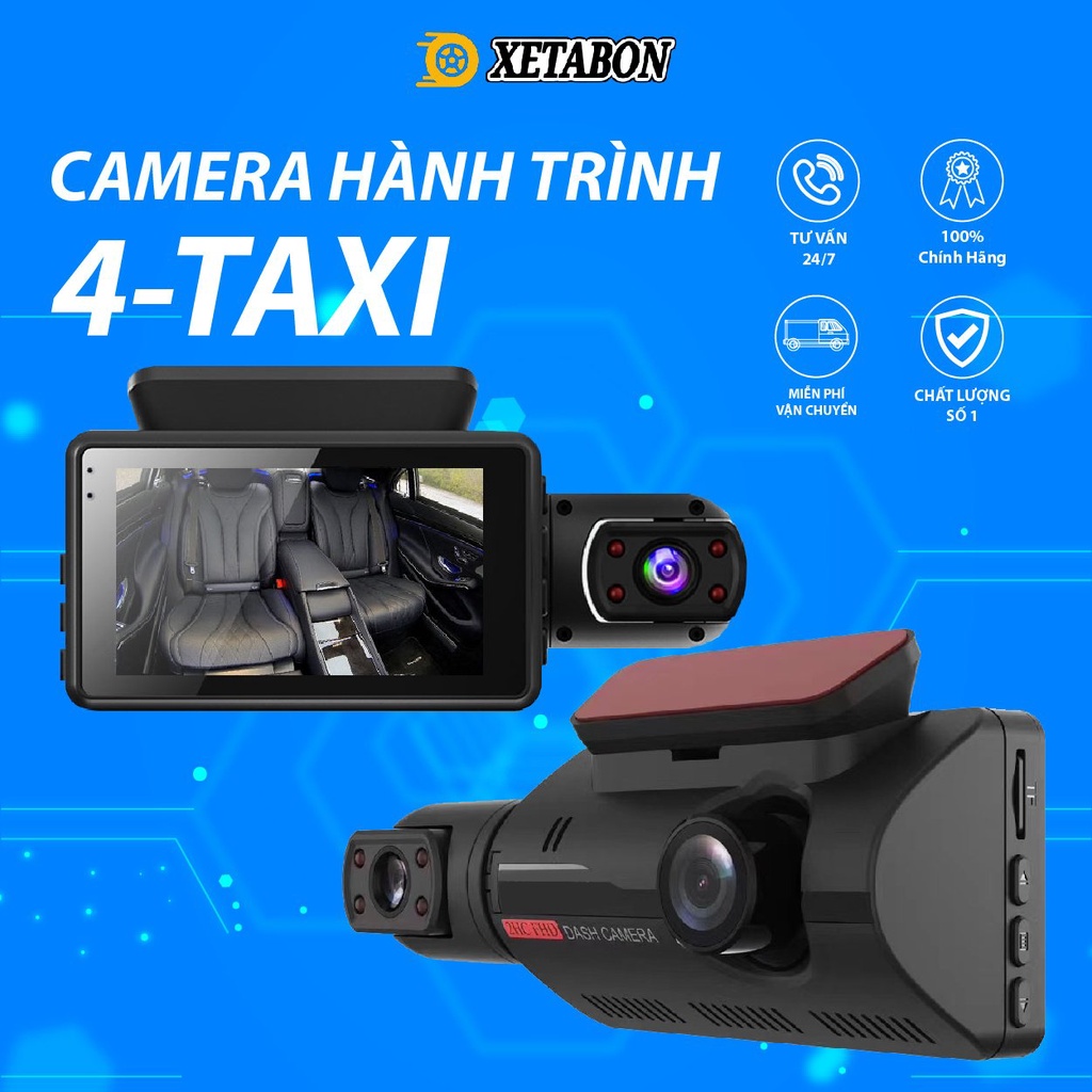 Camera hành trình ô tô 4TAXI XETABON kết nói WIFI ghi hình DVR 1080P hồng ngoại ban đêm siêu nét, bảo hành 12TH