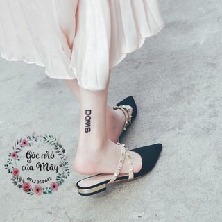 ( ORDER ) Giày sục da lộn phối đinh đế 2cm