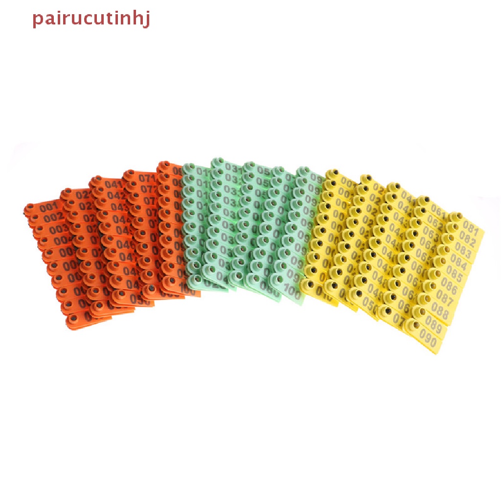 Set 100 Thẻ Đánh Dấu Số Đánh Dấu Số Bằng Nhựa Gắn Tai Gia Súc / Heo / Cừu / Bò Sá