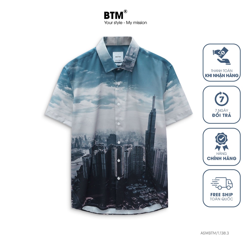 Áo sơ mi pijama họa tiết SAIGON CITY- 1.138.3 - BENTINO