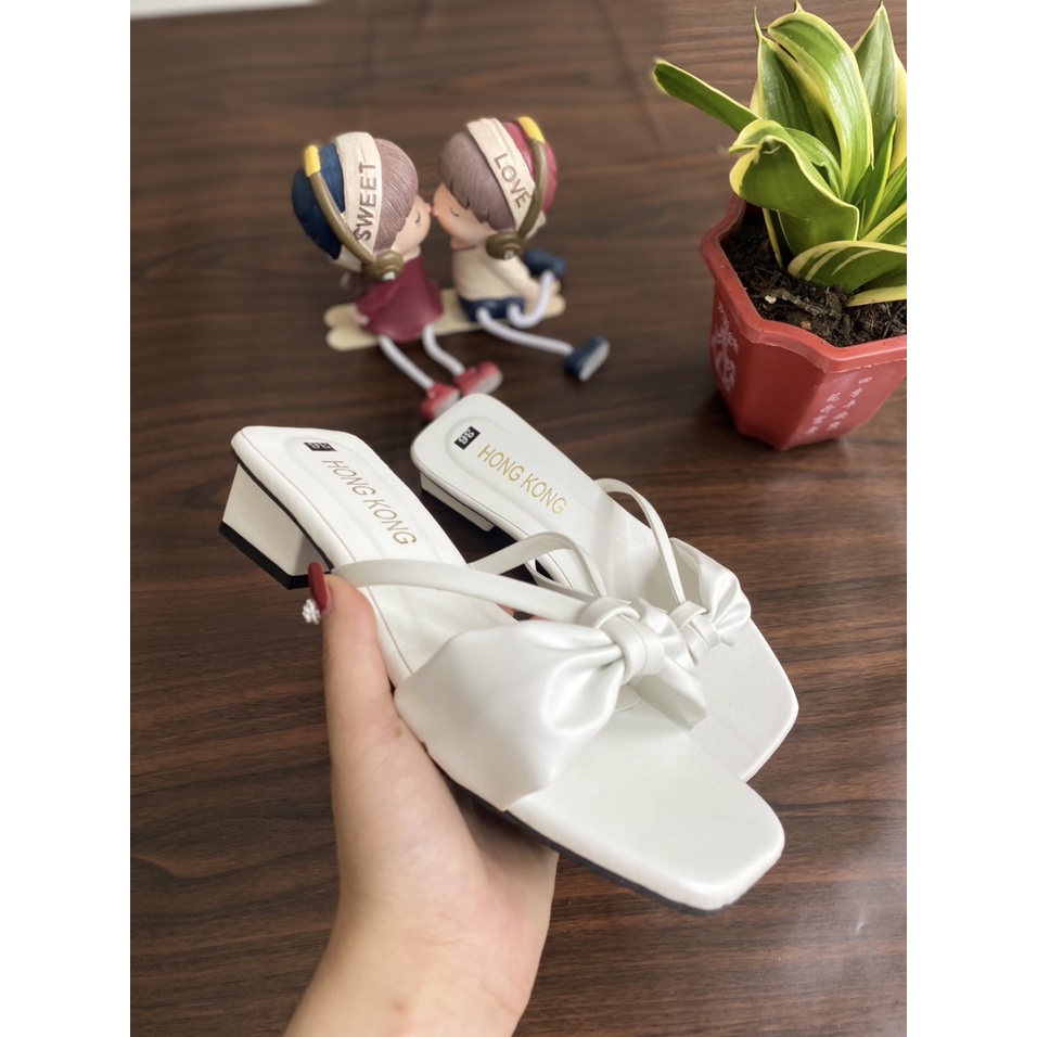 Dép nữ cao 3 phân đế vuông sang trọng, guốc nữ cao 3P - Giày Bánh Bèo mã 247