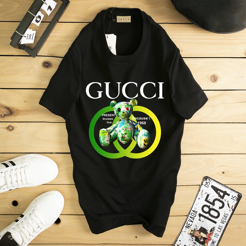 Áo thun nam gucci, áo phông gucci nam unisex in họa tiết cao cấp 100% cotton phong cách hàn quốc