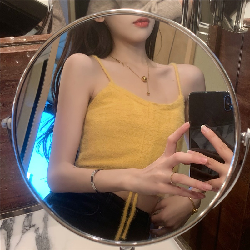 SUXI Áo Croptop Sát Nách Dáng Ôm Rút Dây Thời Trang Quyến Rũ Cho Nữ