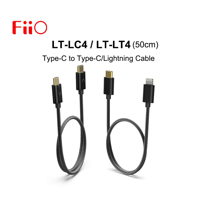 Dây Cáp FIIO LT-TC4 LT-LT4 TYPE C Sang Cổng TYPE C / Lightning Dài 50cm