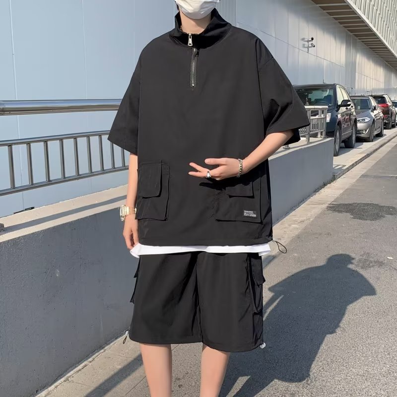 Áo Thun POLO Tay Ngắn Và Quần Lửng Đơn Giản Thời Trang Mùa Hè Dành Cho Nam