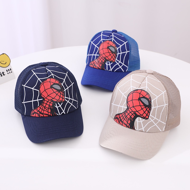 Mũ Lưỡi Trai Chống Nắng / Gió Thoáng Khí In Hoạt Hình Người Nhện Thời Trang Xuân Thu Cho Bé