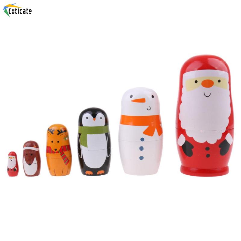 6 Búp bê Nga Matryoshka Cuticate phong cách Noel