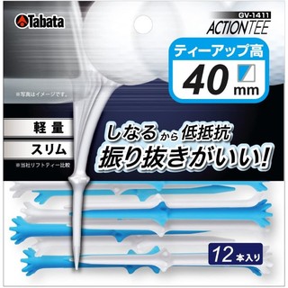 Tee golf nhựa nâng bóng nhật bản 40mm tabata action tee gv1411 pwbl, que đỡ bóng golf cao cấp
