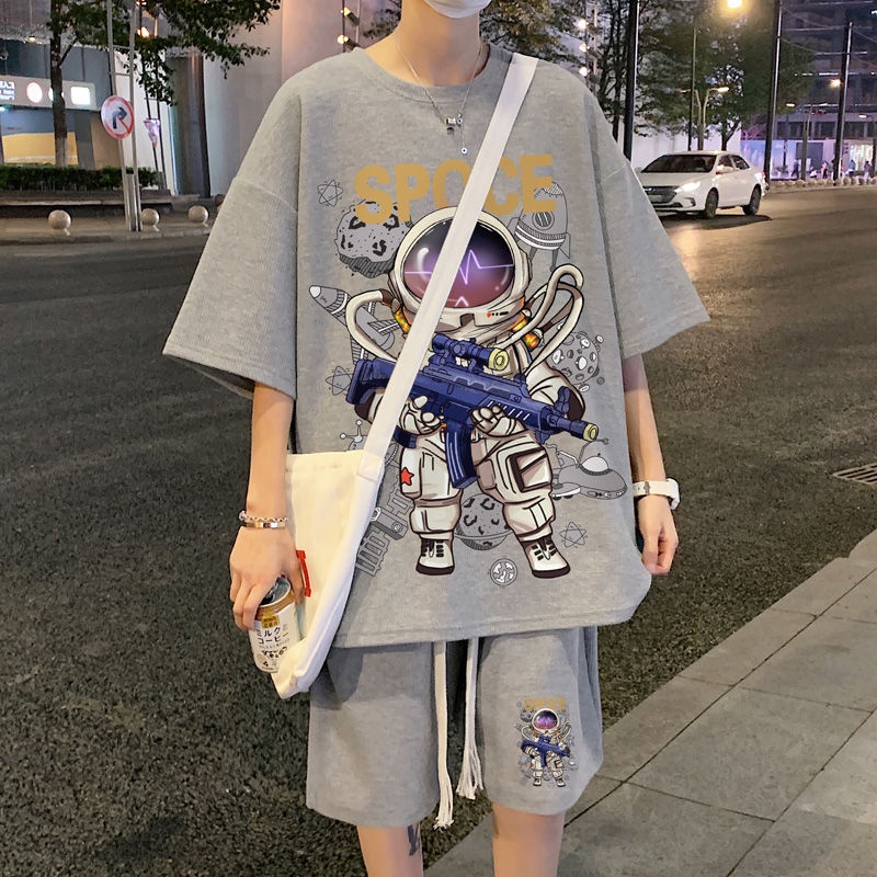 Set Đồ Thể Thao Tay Ngắn Plus Size Phong Cách Hip Hop Thời Trang Mùa Hè Cho Nam