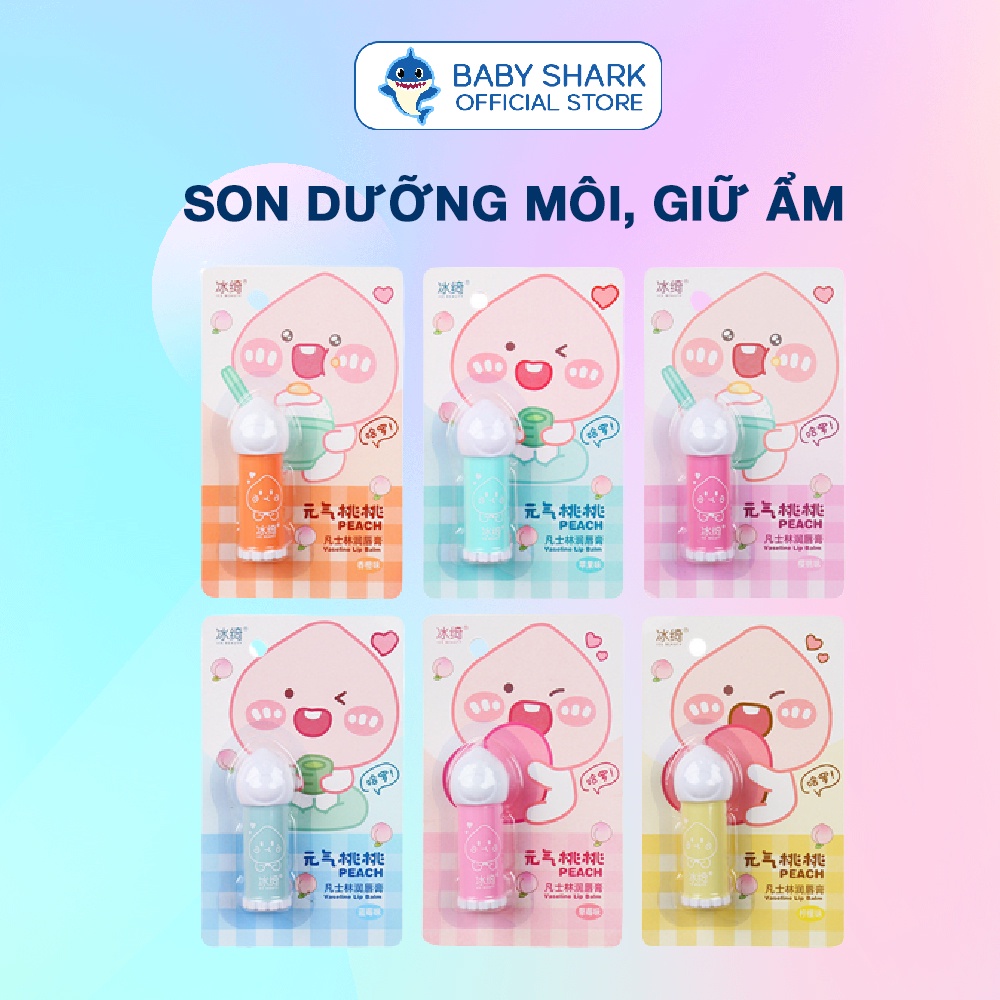 Son dưỡng Môi Vaselin Lip Balm Trái Đào 4g dùng cho mọi lứa tuổi không màu Dưỡng ẩm chống nẻ An toàn, hiệu quả