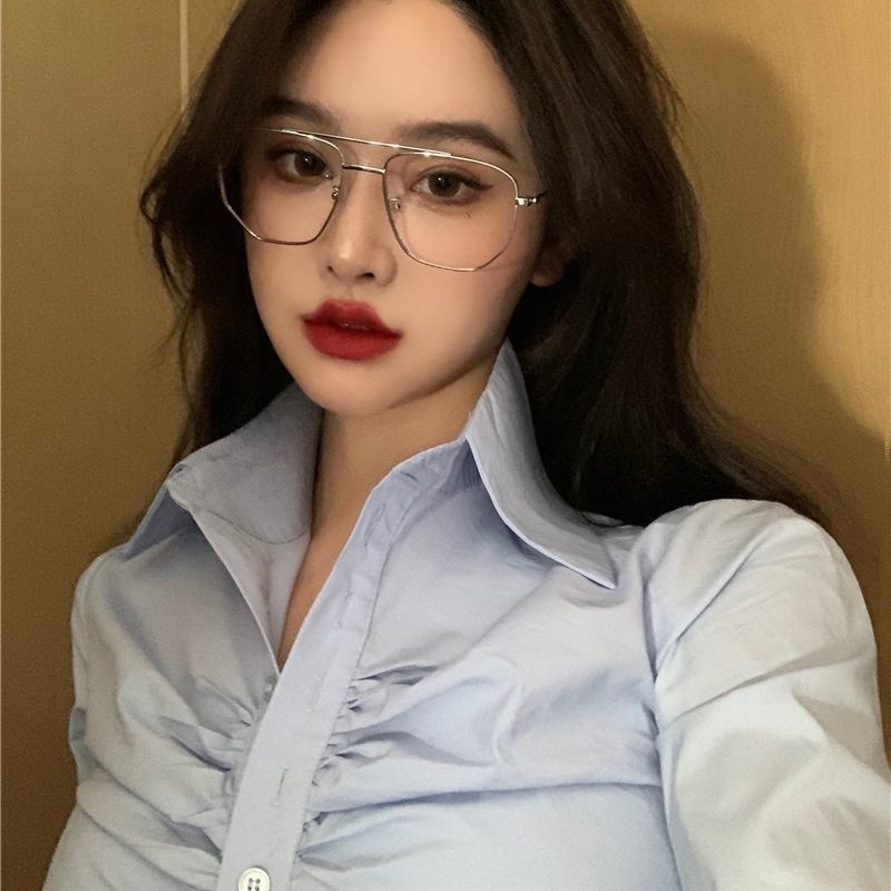 COZOK Áo Sơ Mi Tay Dài Dáng Ngắn Hở Eo Quyến Rũ Trẻ Trung Cho Bạn