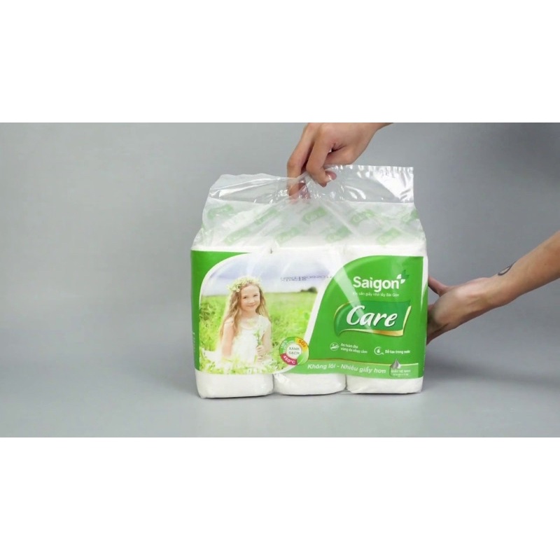 Giấy Vệ Sinh Sài Gòn Không Lõi 2 Lớp Lốc 10 cuộn/12 cuộn
