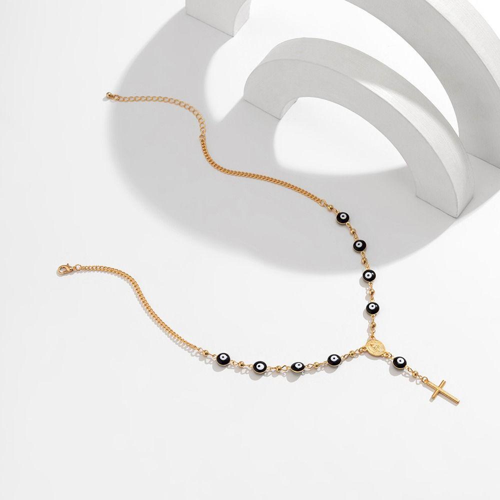 Vòng Tay Dây Xích Mặt Thánh Giá Bằng Hợp Kim Phong Cách Cổ Điển Thời Trang Dành Cho Nữ