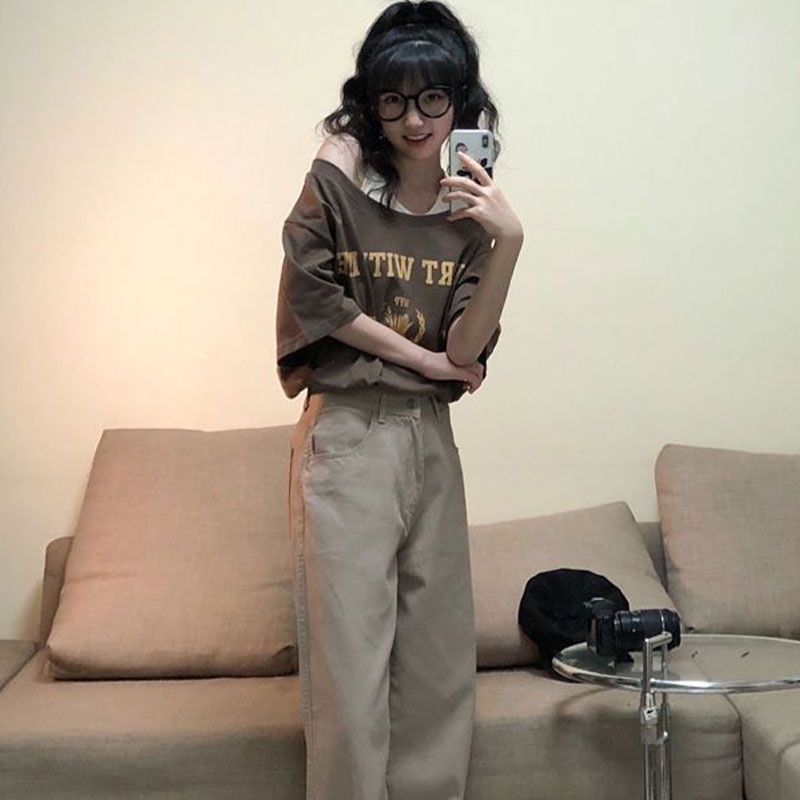 Áo Thun Ngắn Tay Giả Hai Lớp Phong Cách Hàn Quốc Thời Trang Mùa Hè Hàng Mới Dành Cho Bạn Nữ