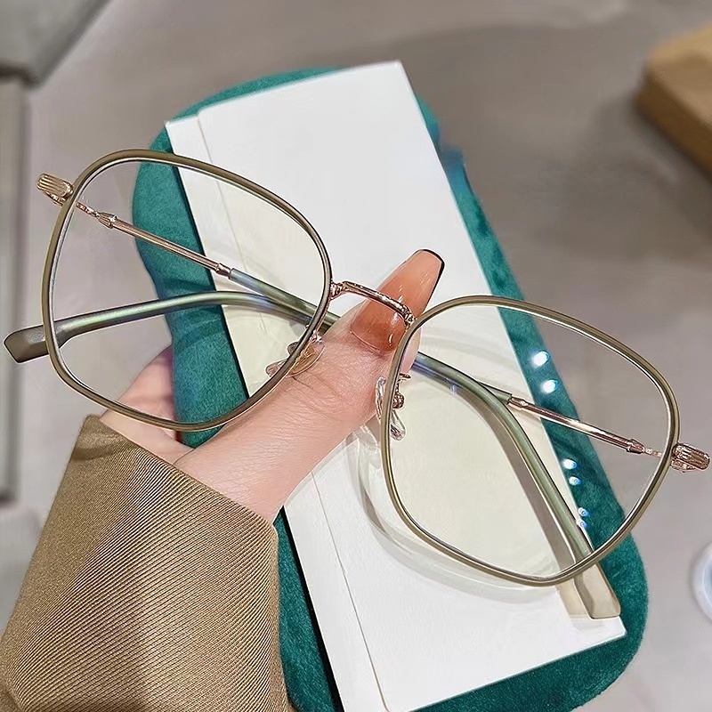 Mắt Kính Gọng Tròn Chống Bức Xạ Bằng Kim Loại Phong Cách Hàn Quốc Cổ Điển Dành Cho Nam Nữ