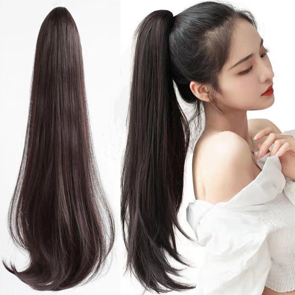 Tóc Giả Đuôi Ngựa Xoăn Dài Màu Nâu Ngọt Ngào Chất Lượng Cao Dành Cho Nữ
