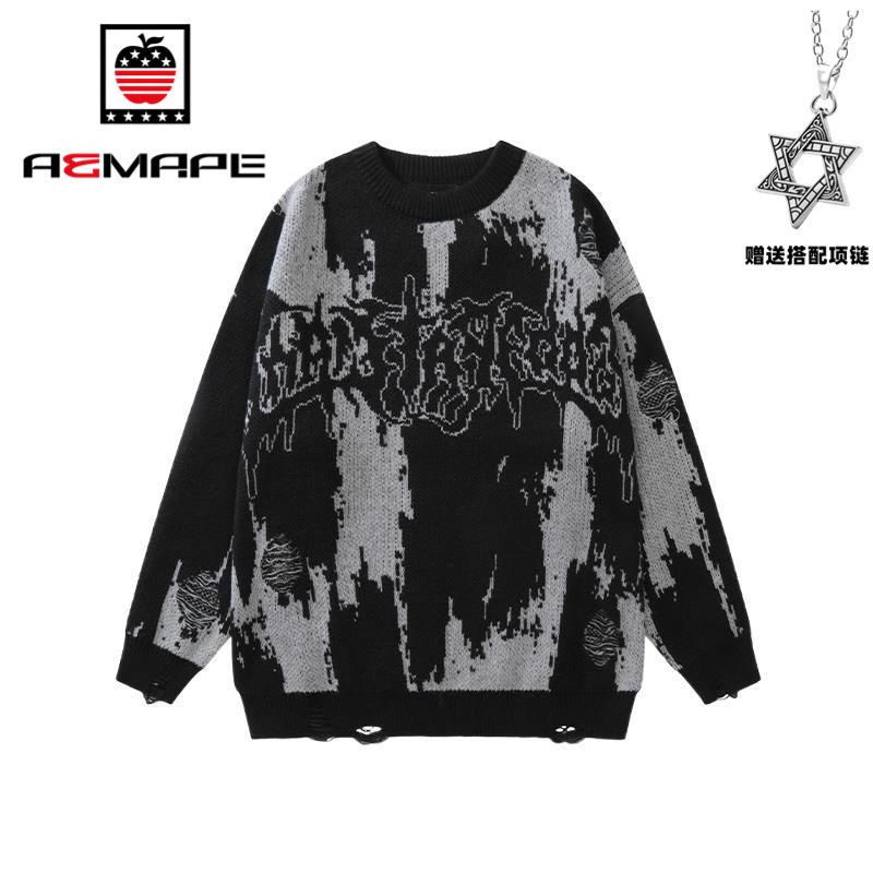 Áo Sweater Nhuộm Màu Dáng Rộng Phong Cách Thời Trang Thu Đông Cho Nam Giới