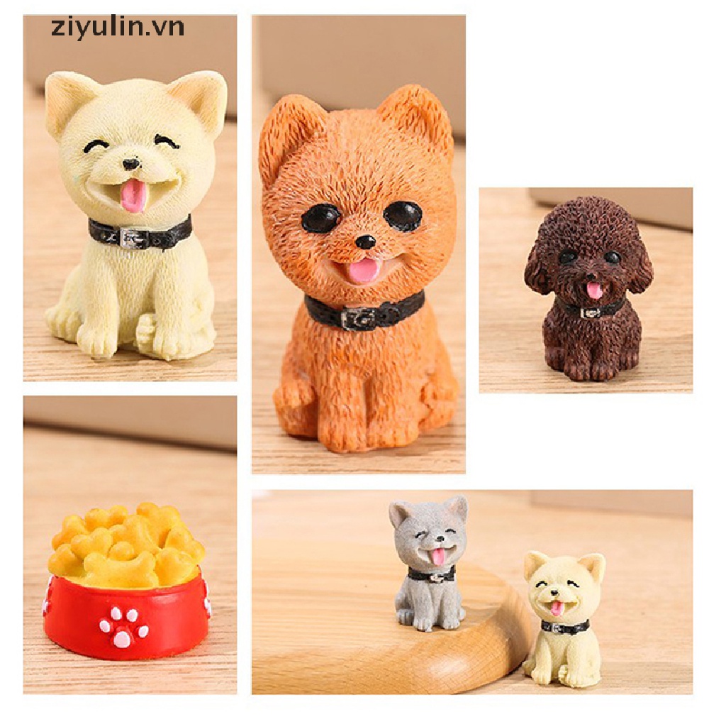 Mô Hình Chú Chó ziyulin Mini Bằng Nhựa Resin Để Bàn Trang Trí