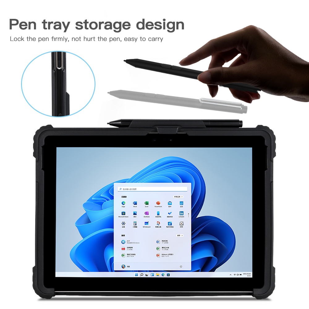 Surface Vỏ bọc cho Microsoft Surface Pro 9 8 7 6 5 4 LTE Surface GO 1 2 3 Vỏ bảo vệ tất cả trong một Vỏ bọc chắc chắn với giá đỡ bút từ tính