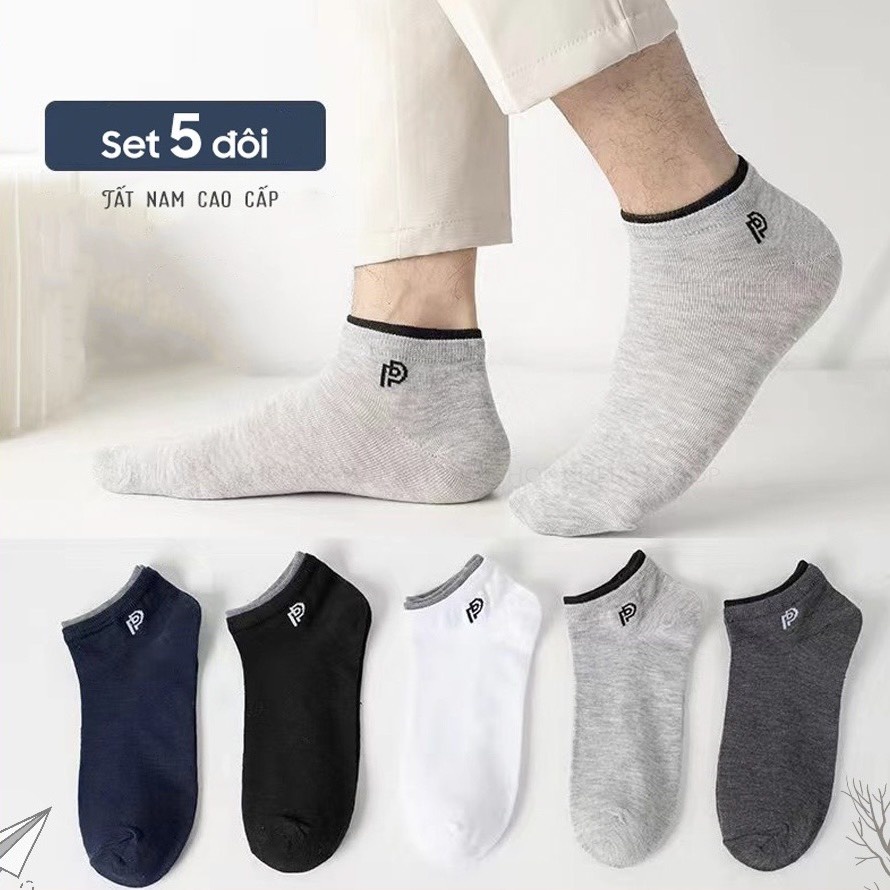 Tất nam cổ ngắn, màu sắc đơn giản, phong cách thường ngày, công sở, chất liệu thoáng mát, thấm mồ hôi