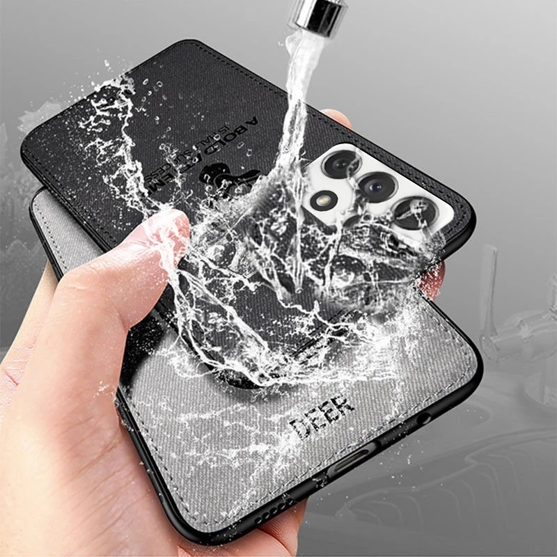 Ốp Điện Thoại Vải Cứng In Hình Hươu Cho Samsung Galaxy S23 S22 S21 Ultra S20 FE Plus