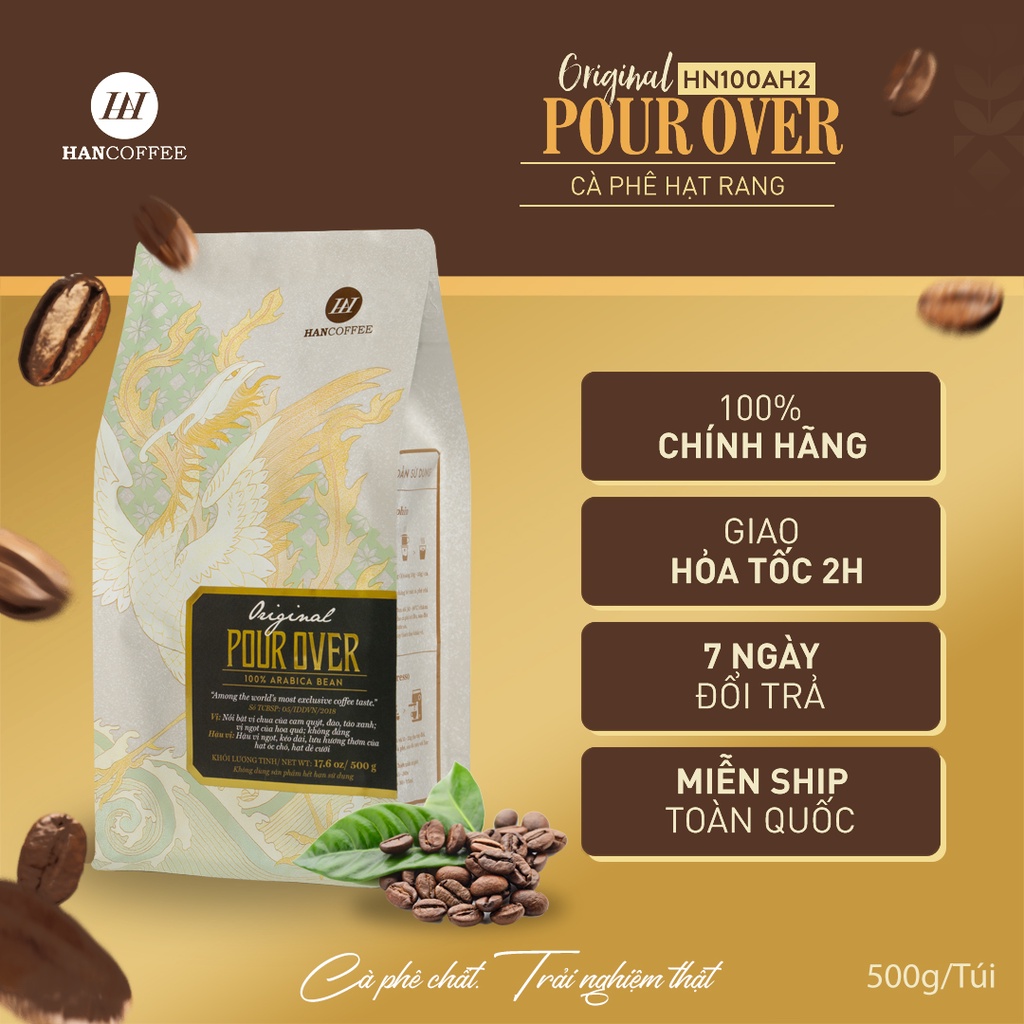 Cà Phê HANCOFFEE Cao Cấp Original Pour Over Nguyên Chất Hương Trái Cây Vị Chua Ngọt Hoa Quả Túi 500g - HN100AH2