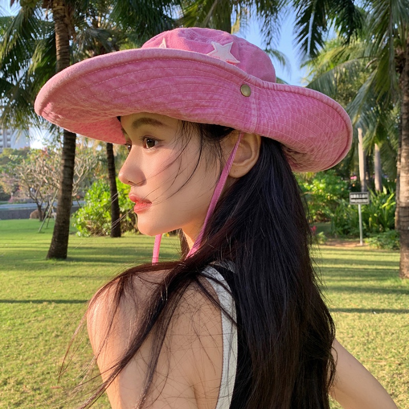 Mũ Tai Bèo Vành Rộng Chống Nắng Phong Cách Cao Bồi Vintage Phương Tây Y2K Hot Girl