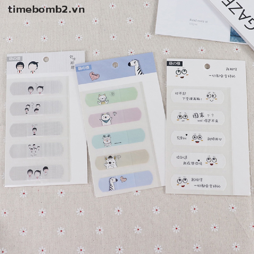 Bộ 5 Băng Cá Nhân Chống Thấm Nước Họa Tiết Hoạt Hình Cho Bé
