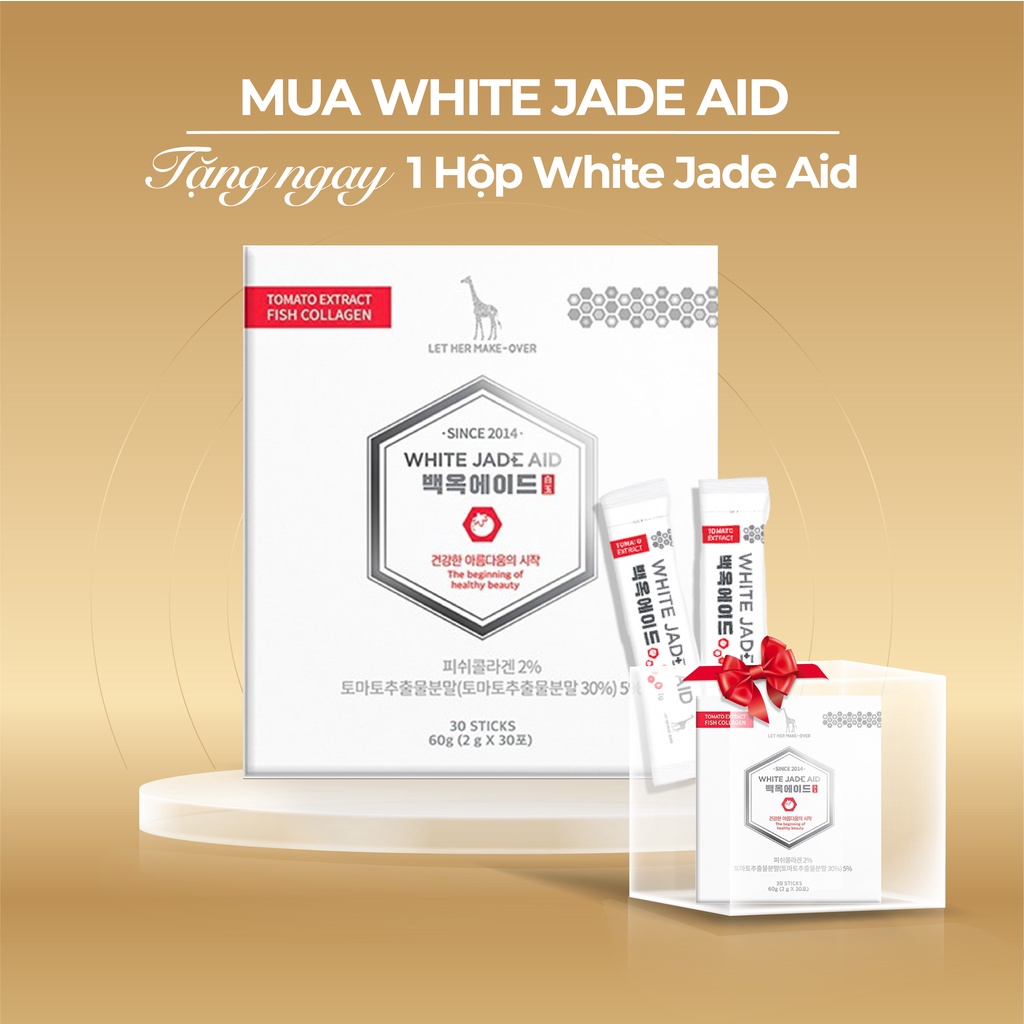 [MUA 2 TẶNG 1] Collagen Trắng Da White Jade Aid Chính Hãng Hàn Quốc (30 tuýp)