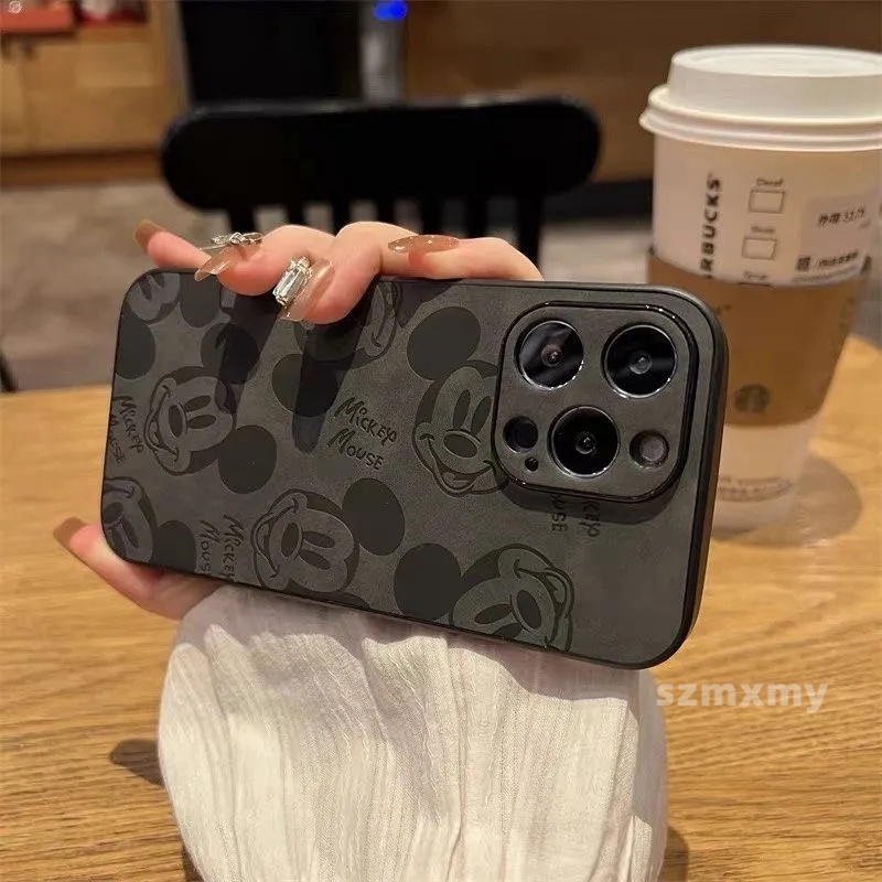 Ốp Điện Thoại Da Hình Mickey 3D Cho Iphone 14 Pro Max 13 Pro Max 12 11 Mini X XS XR 7 8 Plus