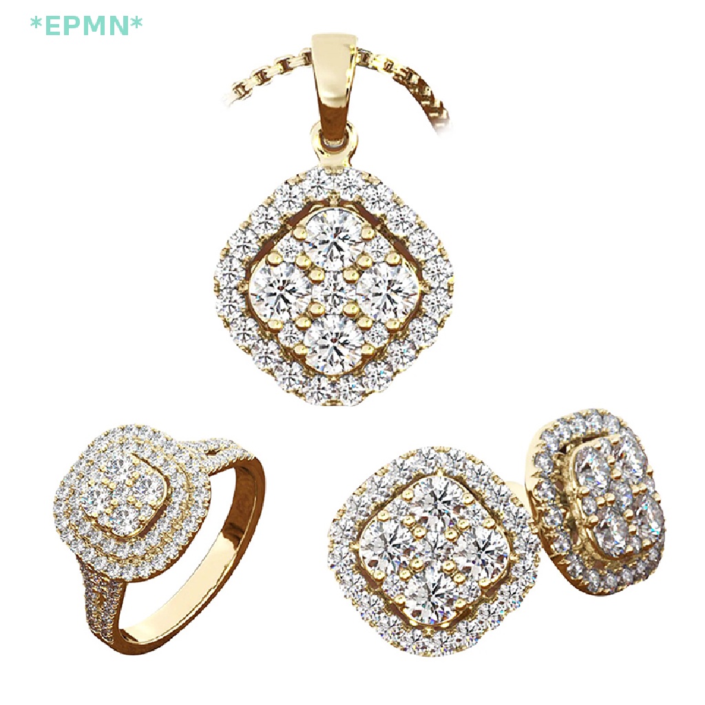 Bộ Trang Sức 3 Món Gồm Vòng cổ / Bông Tai / Nhẫn / Mũi Tên / Tám Trái Tim Thời Trang Sang Trọng Cho Nữ Mới