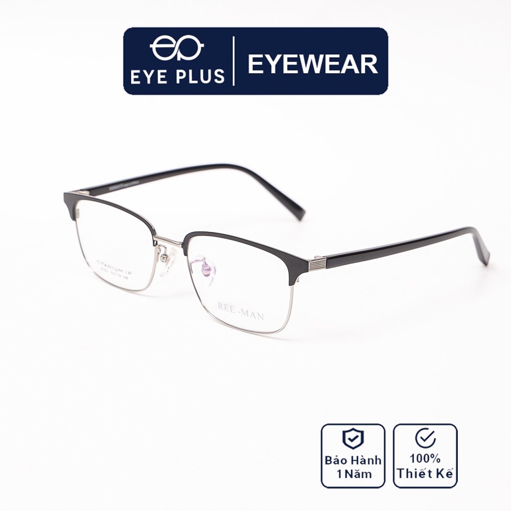 Gọng kính cận nam nữ Eye Plus mã RM titan 8153 kiểu dáng vuông clubmaster nam tính thời trang