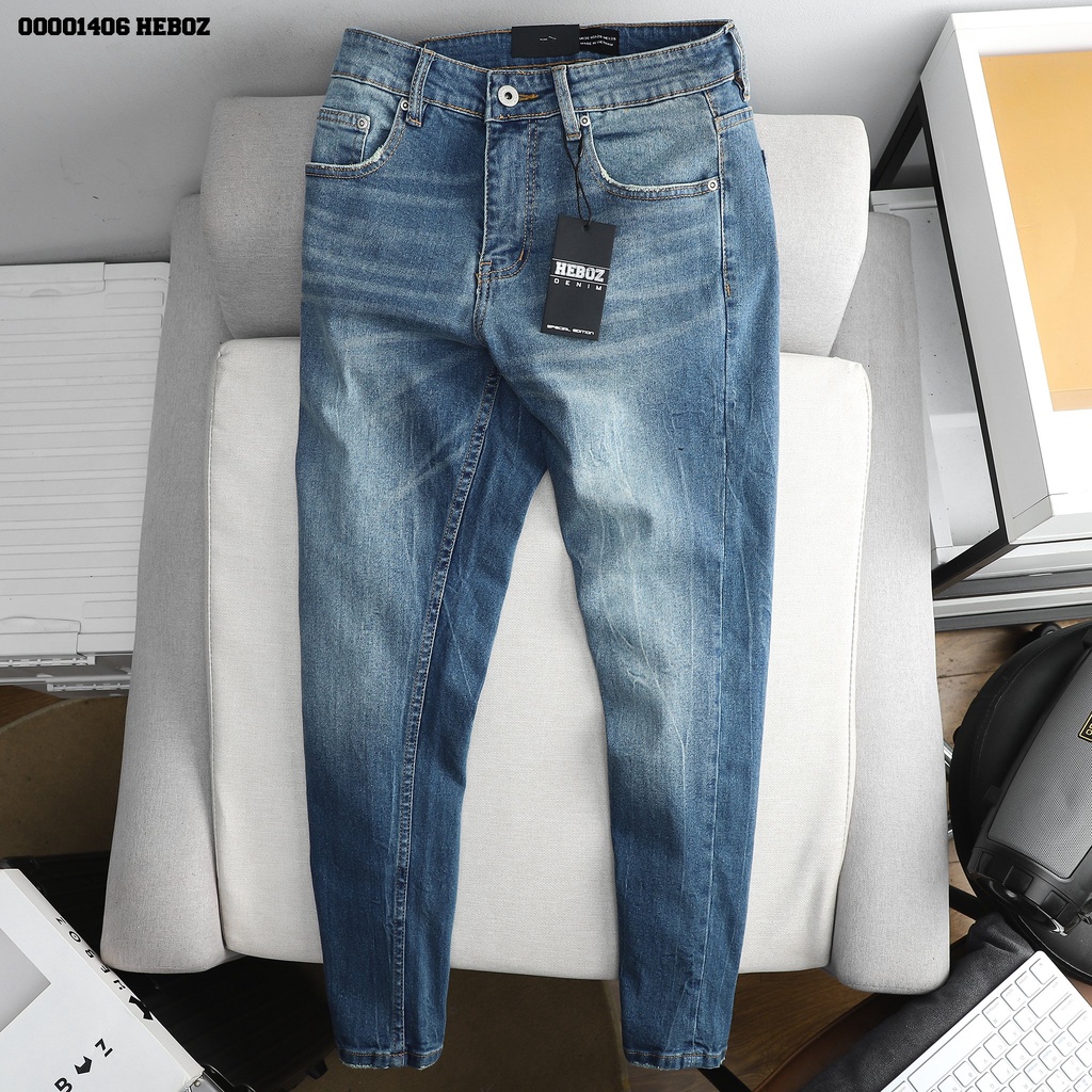 Quần jean basic J036 Heboz, form slimfit dáng vừa chuẩn - cao cấp chất vải đẹp - 00001406
