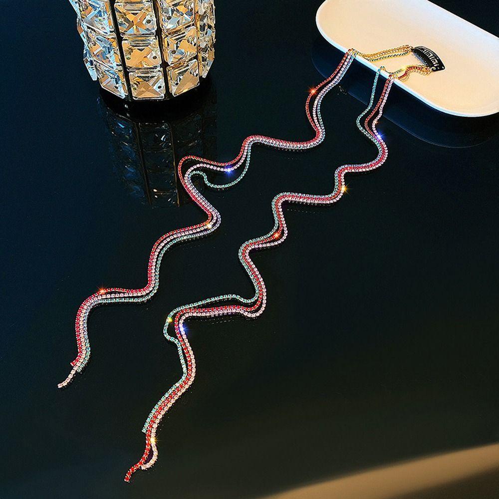 USNOW Kẹp Tóc Đuôi Ngựa Nhiều Lớp Đính Pha Lê Phong Cách Hàn Quốc